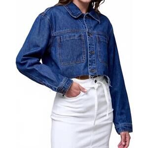 NEW HIDDEN dallas crop denim jacket in dark wash